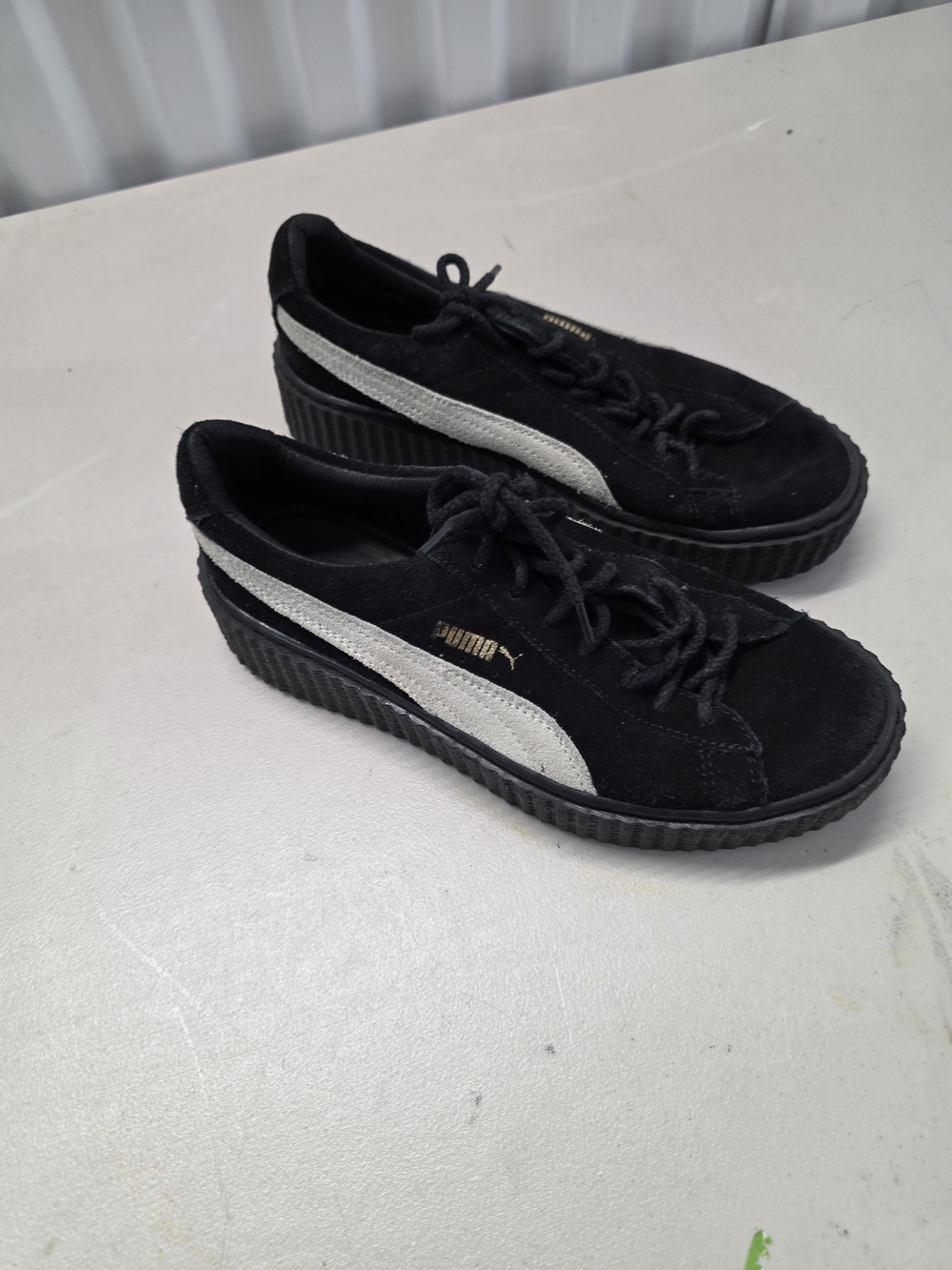 Puma Men’s Black Suede Sneakers with White Side Stripe